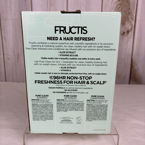 Garnier Fructis Pure Clean Shampoo Conditioner Combo and Detangler - Picture 8 of 8